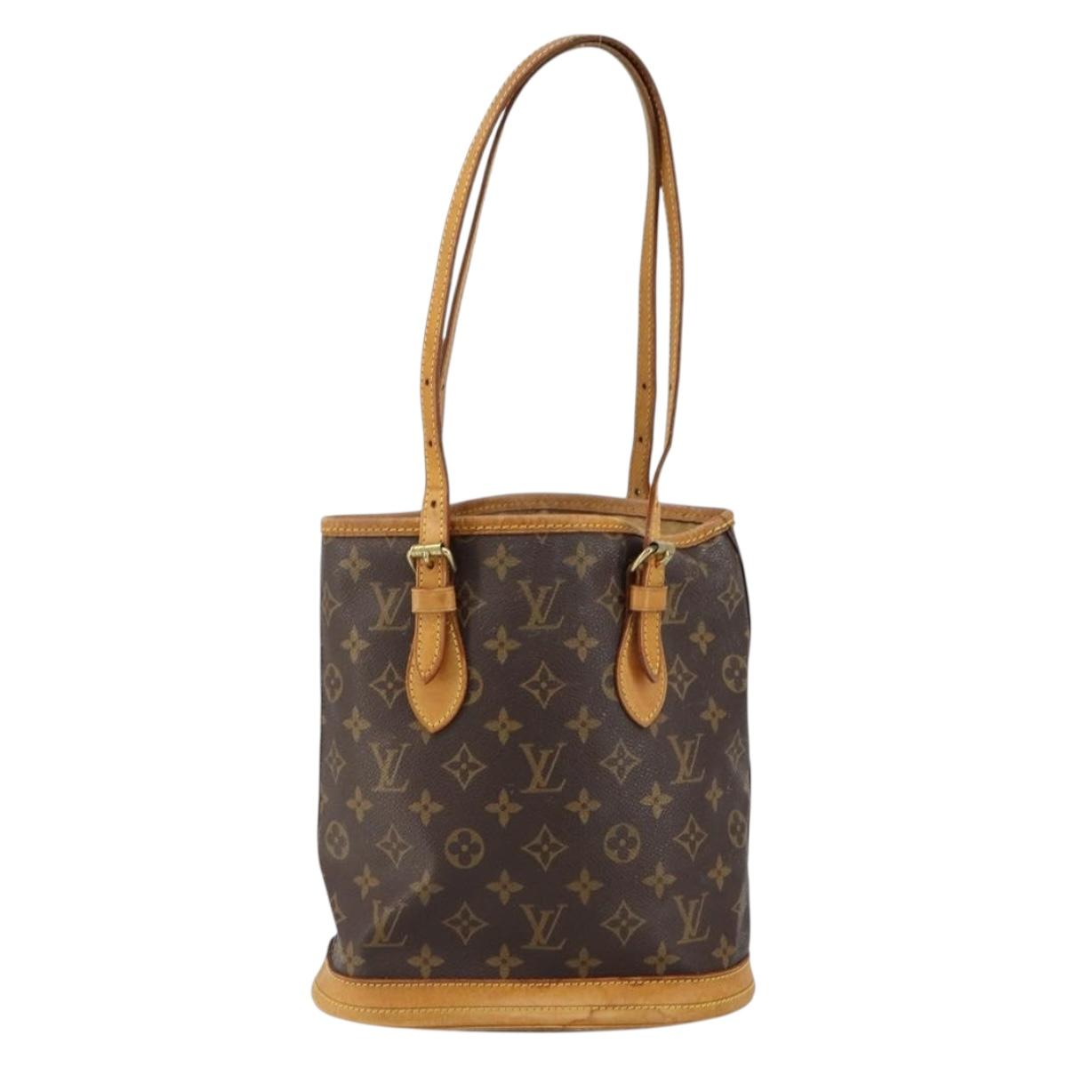 LOUIS VUITTON Monogram Bucket PM Shoulder Bag M42238 LV Auth gh1038