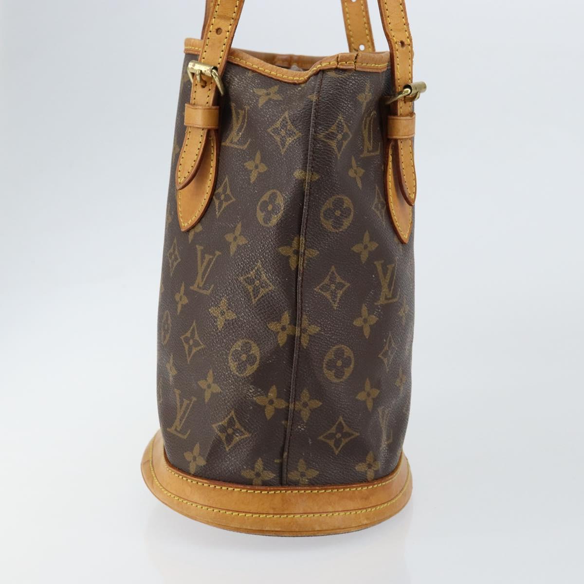 LOUIS VUITTON Monogram Bucket PM Shoulder Bag M42238 LV Auth gh1038