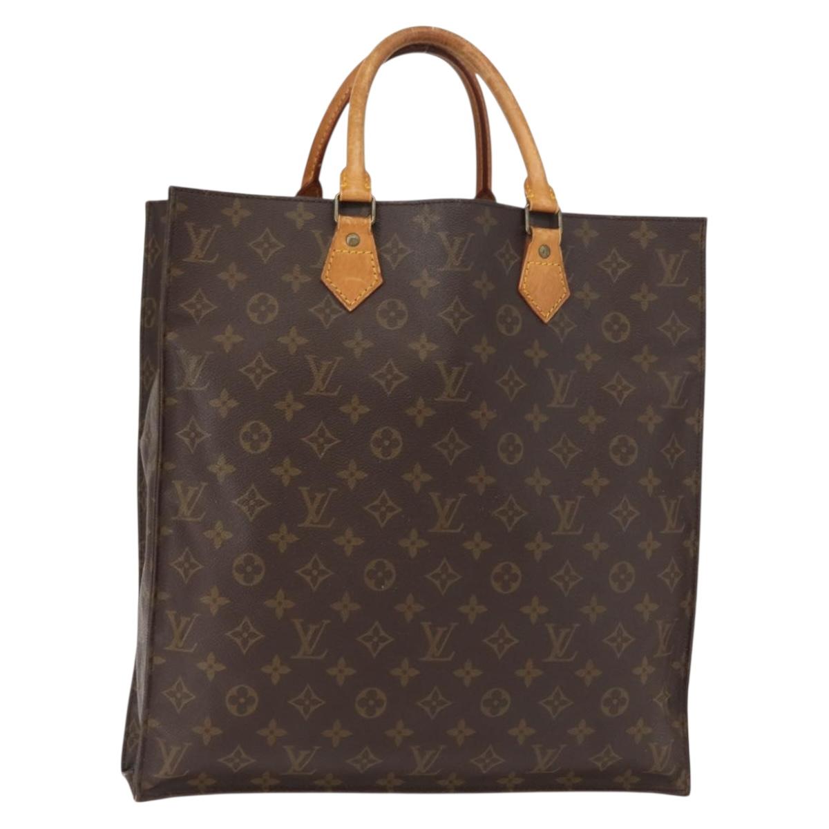 LOUIS VUITTON Monogram Sac Plat Hand Bag M51140 LV Auth gh1042