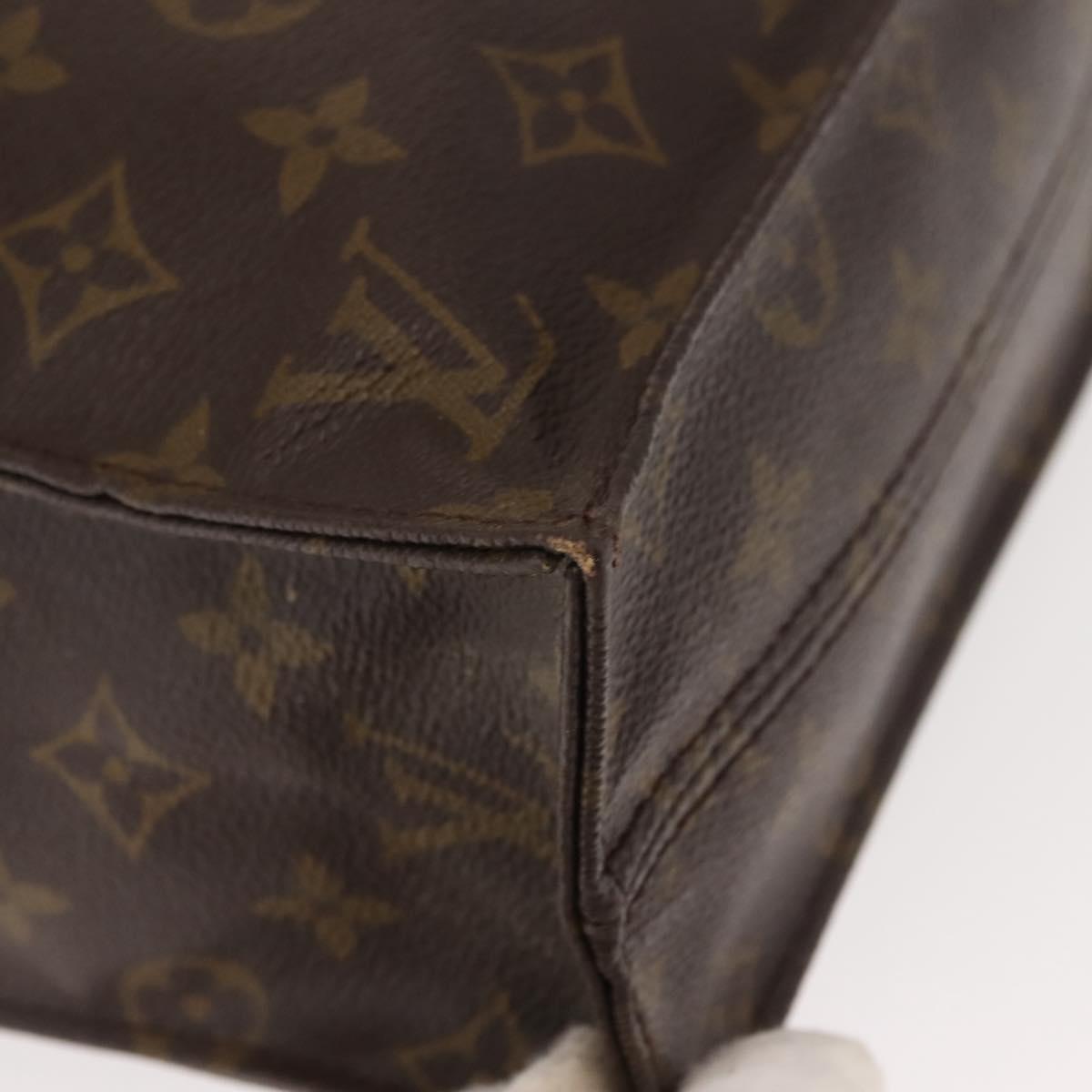 LOUIS VUITTON Monogram Sac Plat Hand Bag M51140 LV Auth gh1042