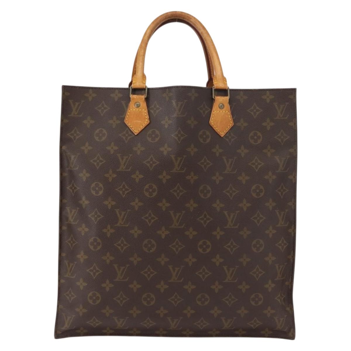 LOUIS VUITTON Monogram Sac Plat Hand Bag M51140 LV Auth gh1042