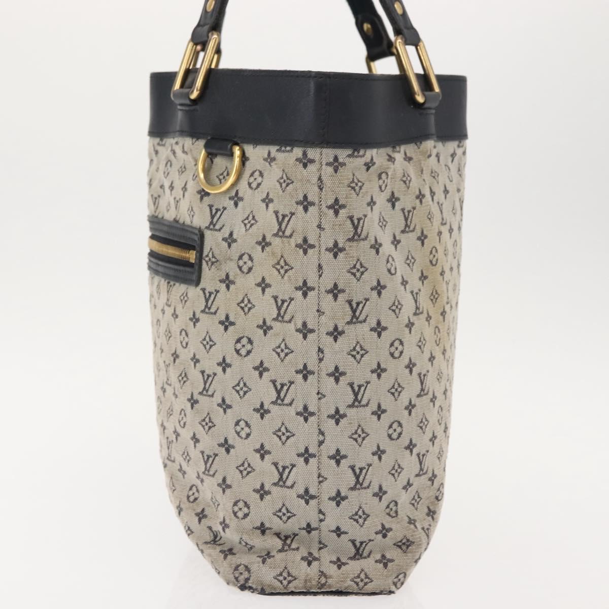 LOUIS VUITTON Monogram Mini Lucille GM Tote Bag Blue M92675 LV Auth gh1046