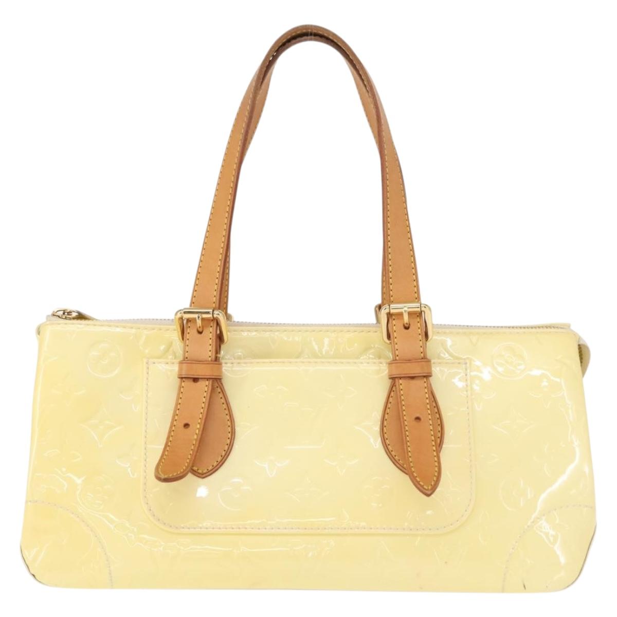 LOUIS VUITTON Monogram Vernis Rosewood Avenue Hand Bag Perle M93508 Auth gh1052