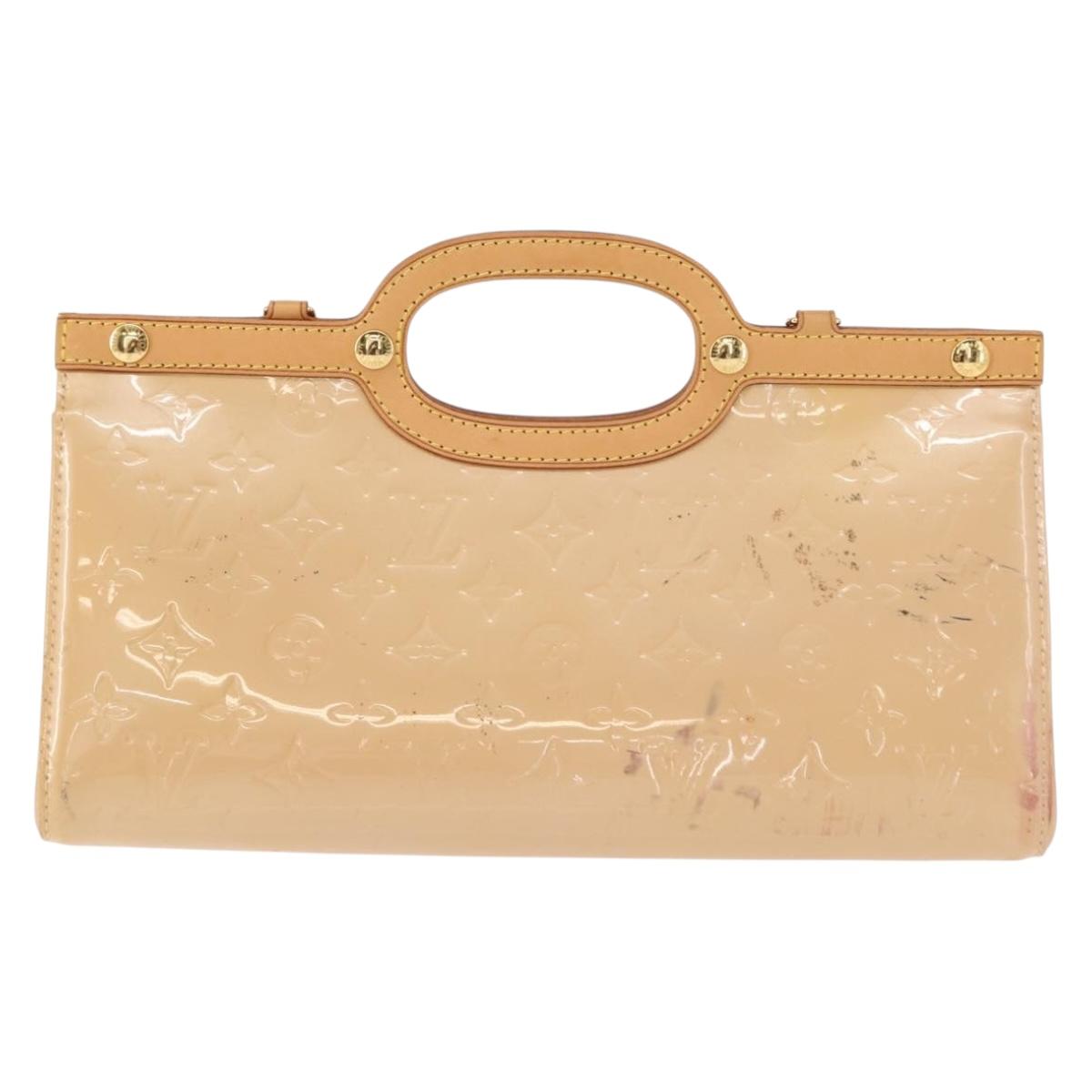 LOUIS VUITTON Vernis Roxbury Drive Bag 2Way Rose flow lantern M91391 Auth gh1053