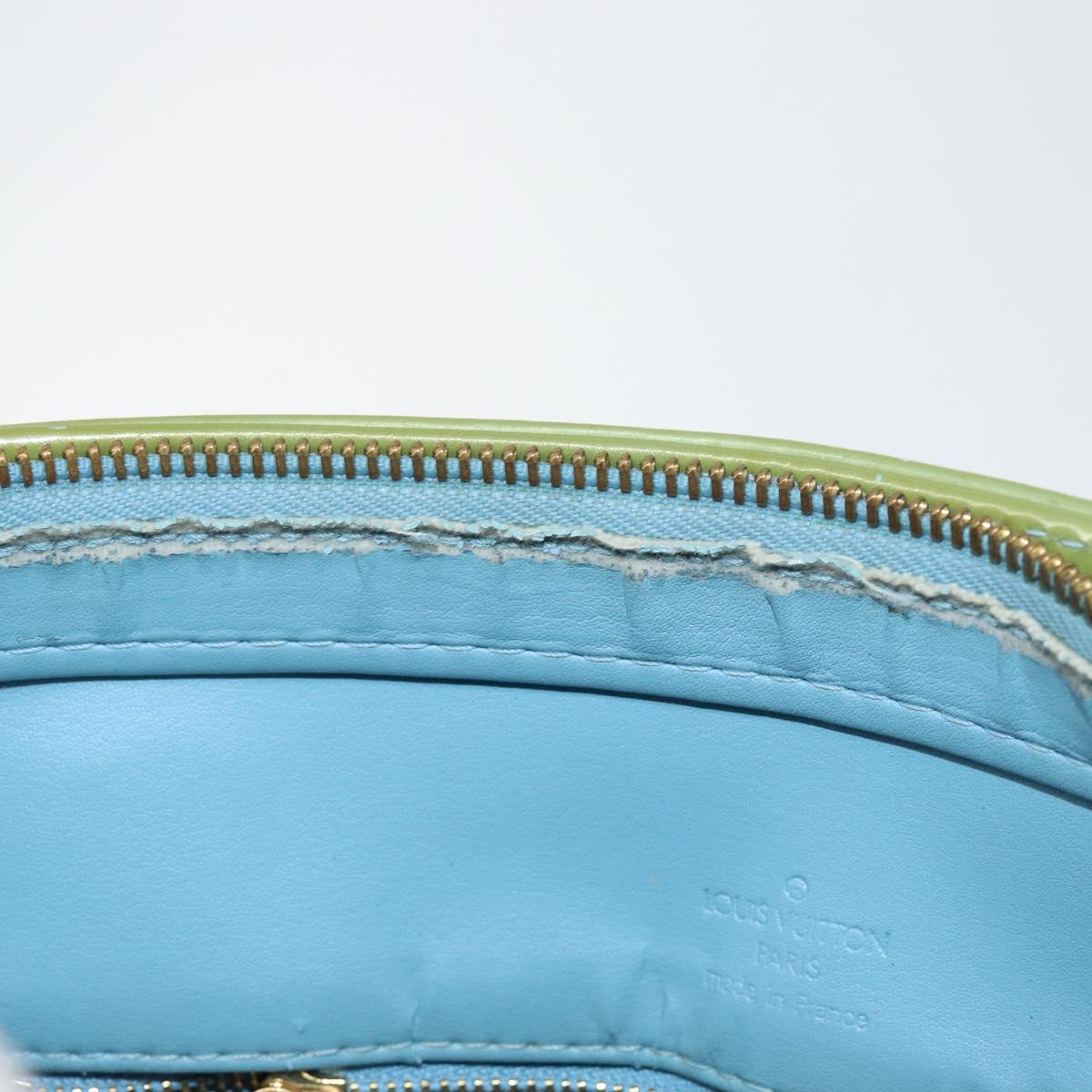 LOUIS VUITTON Monogram Vernis Houston Hand Bag Baby Blue M91005 LV Auth gh1056