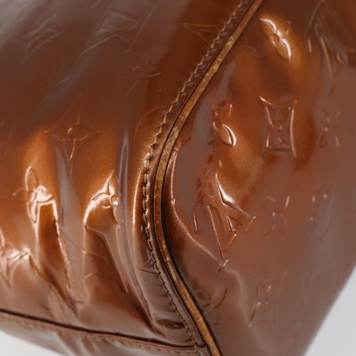 LOUIS VUITTON Monogram Vernis Houston Hand Bag Bronze M91122 LV Auth gh1057