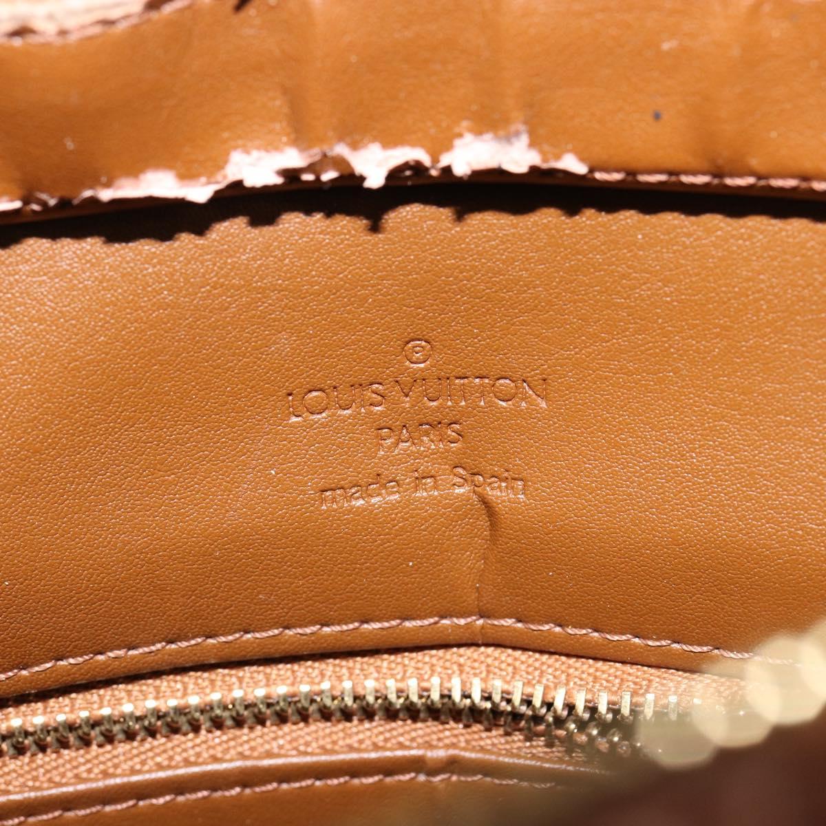 LOUIS VUITTON Monogram Vernis Houston Hand Bag Bronze M91122 LV Auth gh1057