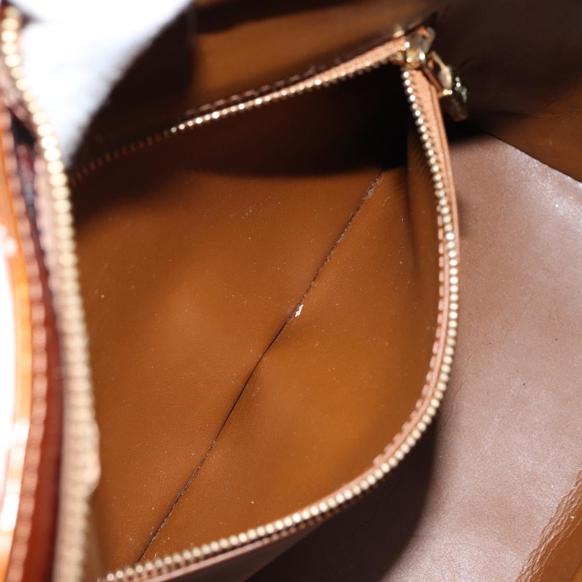 LOUIS VUITTON Monogram Vernis Houston Hand Bag Bronze M91122 LV Auth gh1057