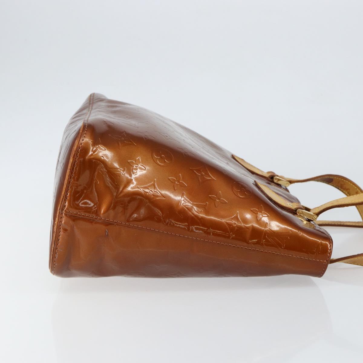 LOUIS VUITTON Monogram Vernis Houston Hand Bag Bronze M91122 LV Auth gh1057