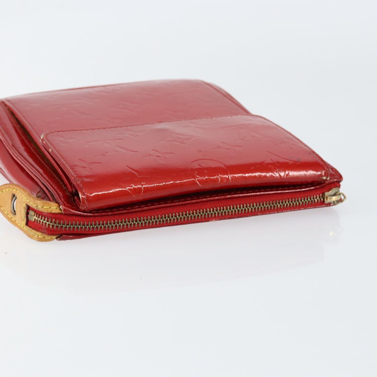 LOUIS VUITTON Monogram Vernis Motto Accessory Pouch Red M91137 LV Auth gh1058