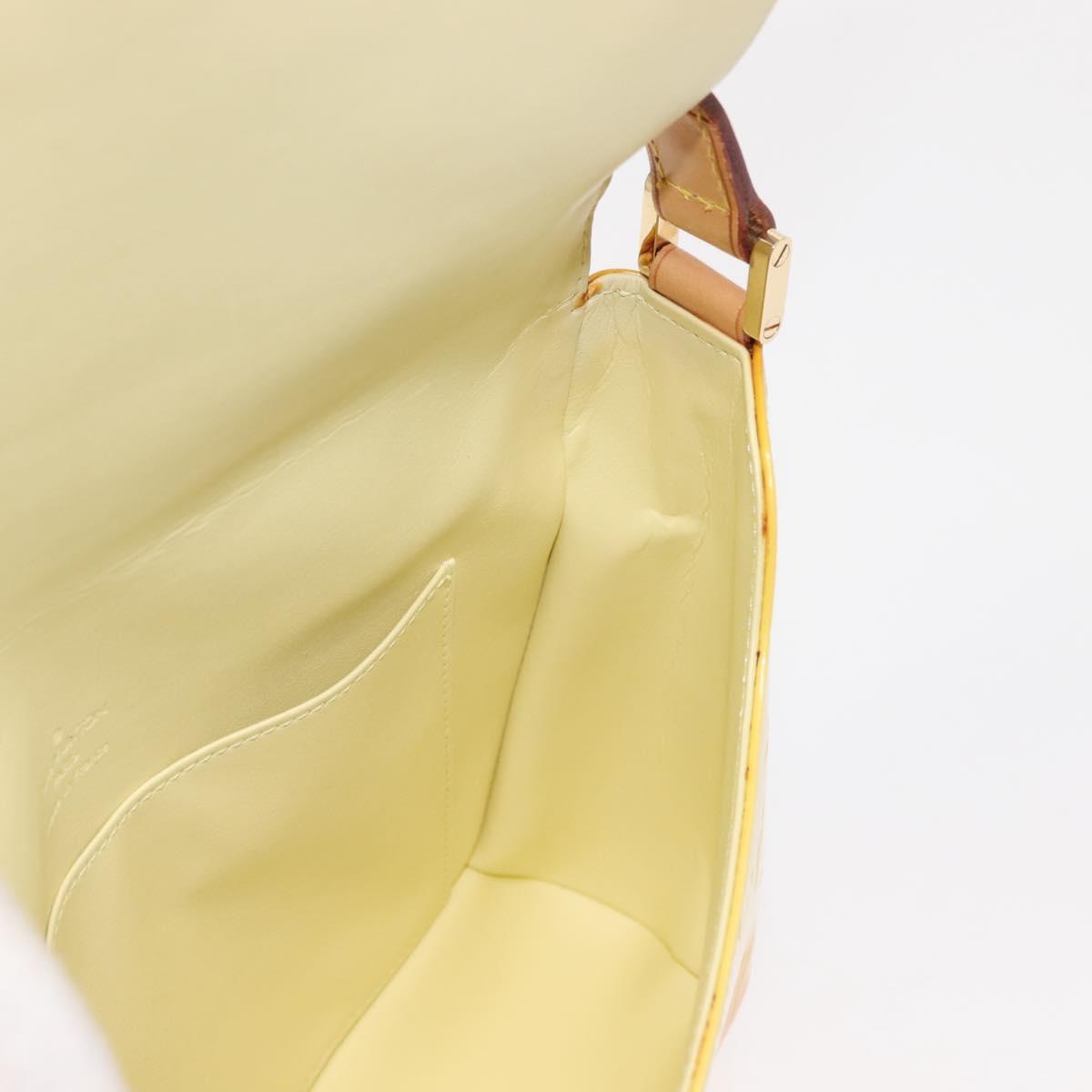 LOUIS VUITTON Monogram Vernis Thompson Street Bag Lime Yellow M91071 Auth gh1059