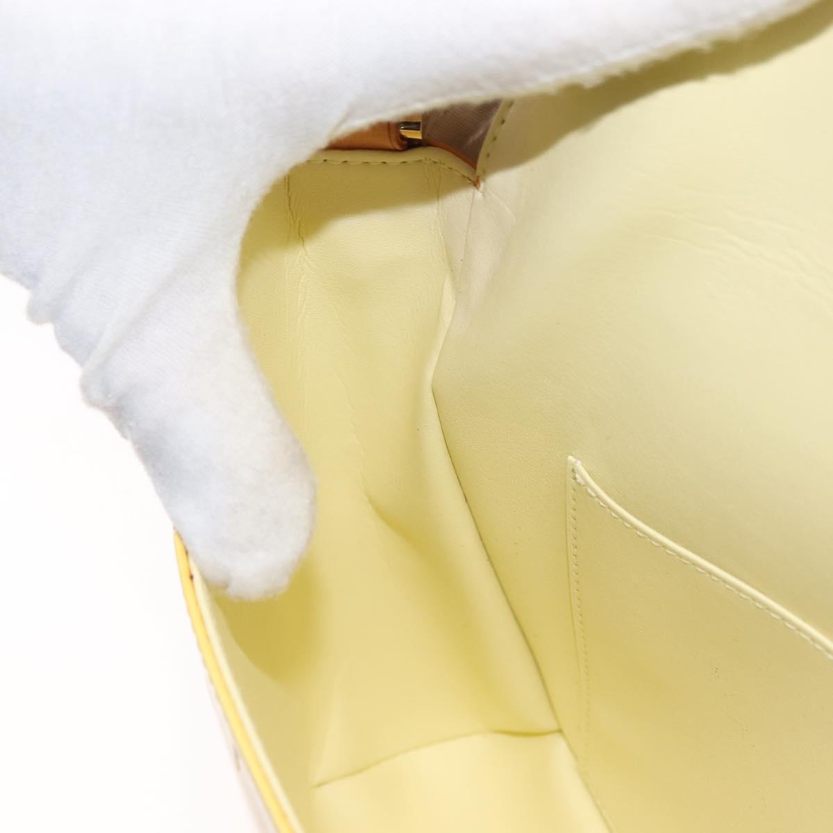 LOUIS VUITTON Monogram Vernis Thompson Street Bag Lime Yellow M91071 Auth gh1059