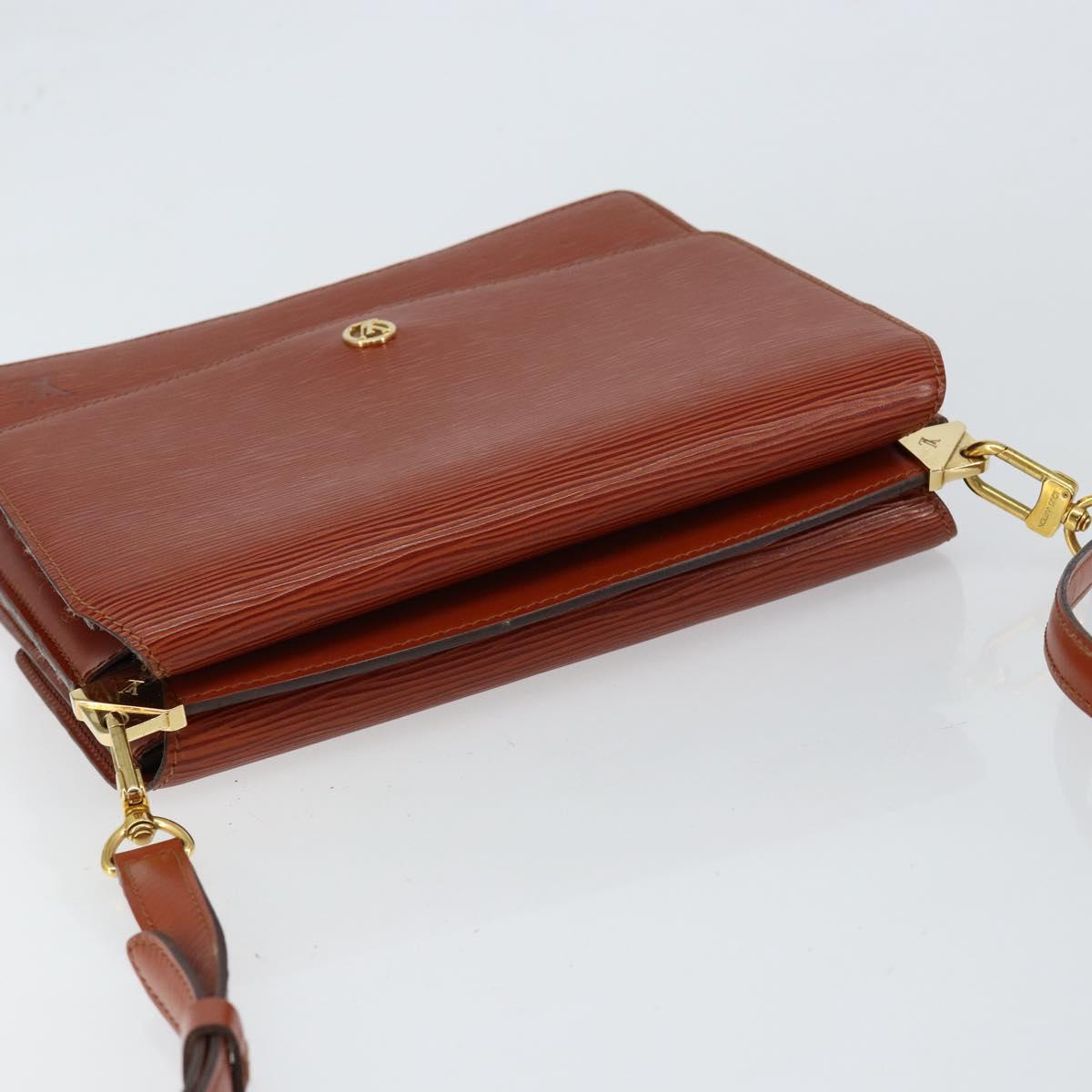 LOUIS VUITTON Epi Grenel Shoulder Bag Brown Kenya M52363 LV Auth gh1061