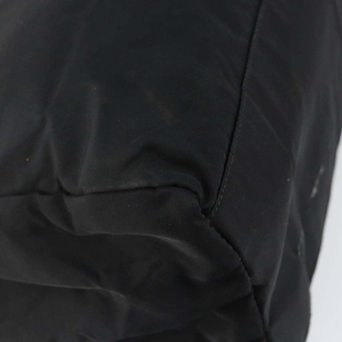 PRADA Hand Bag Nylon Black Silver Auth gh1070