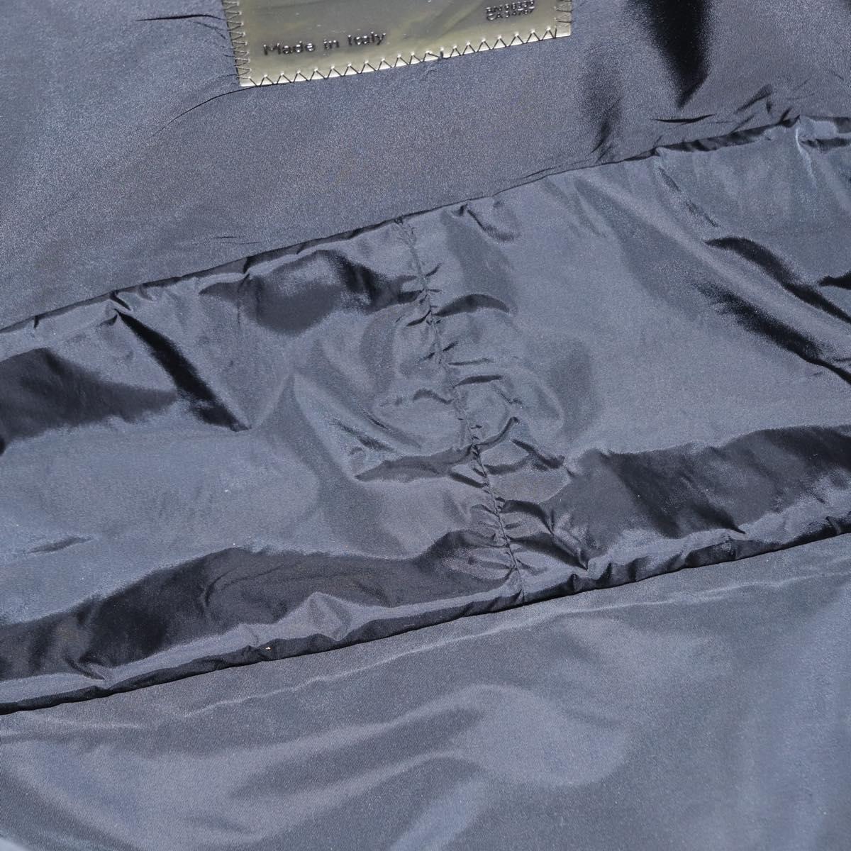 PRADA Sports Hand Bag Nylon Leather Black Silver Auth gh1071