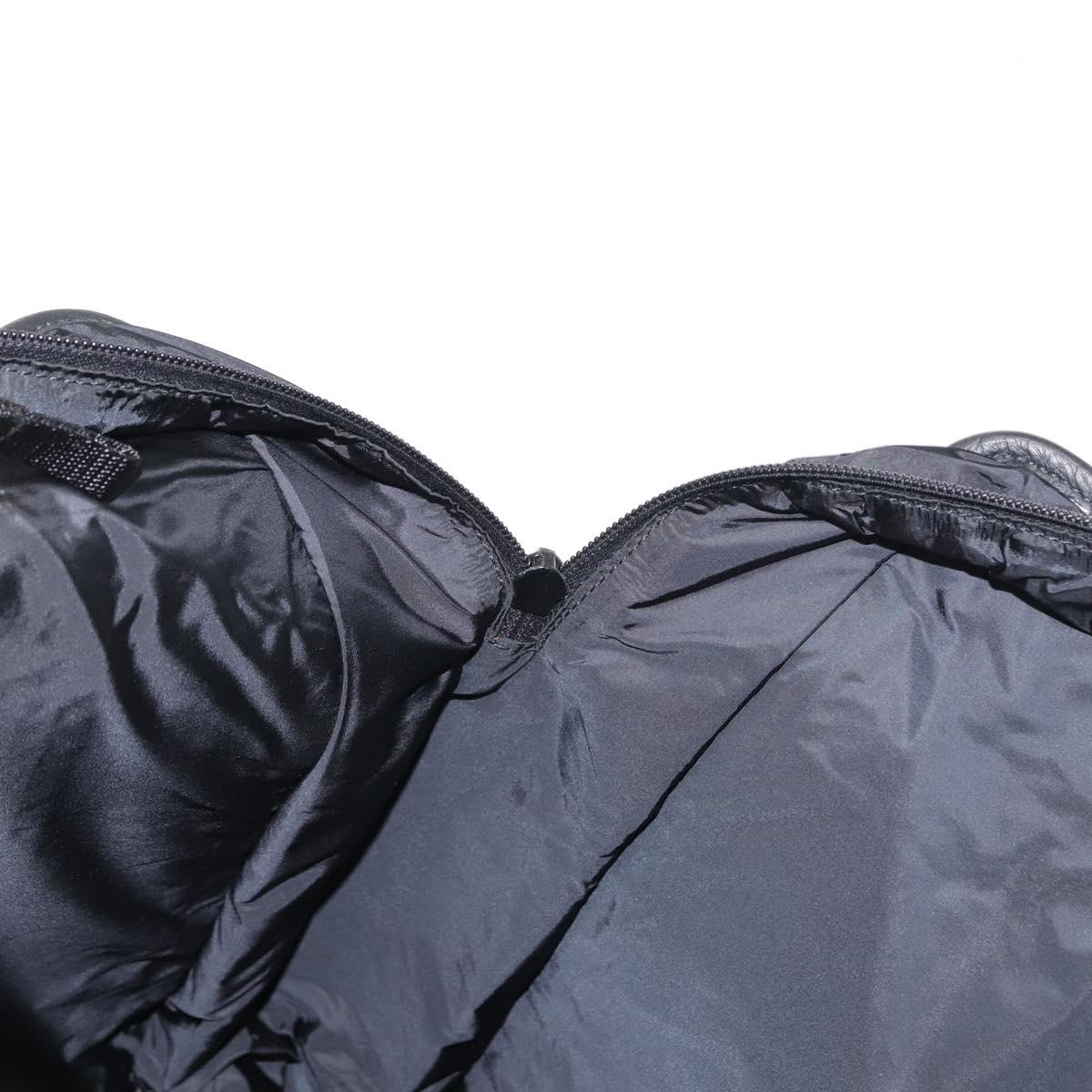 PRADA Sports Hand Bag Nylon Leather Black Silver Auth gh1071