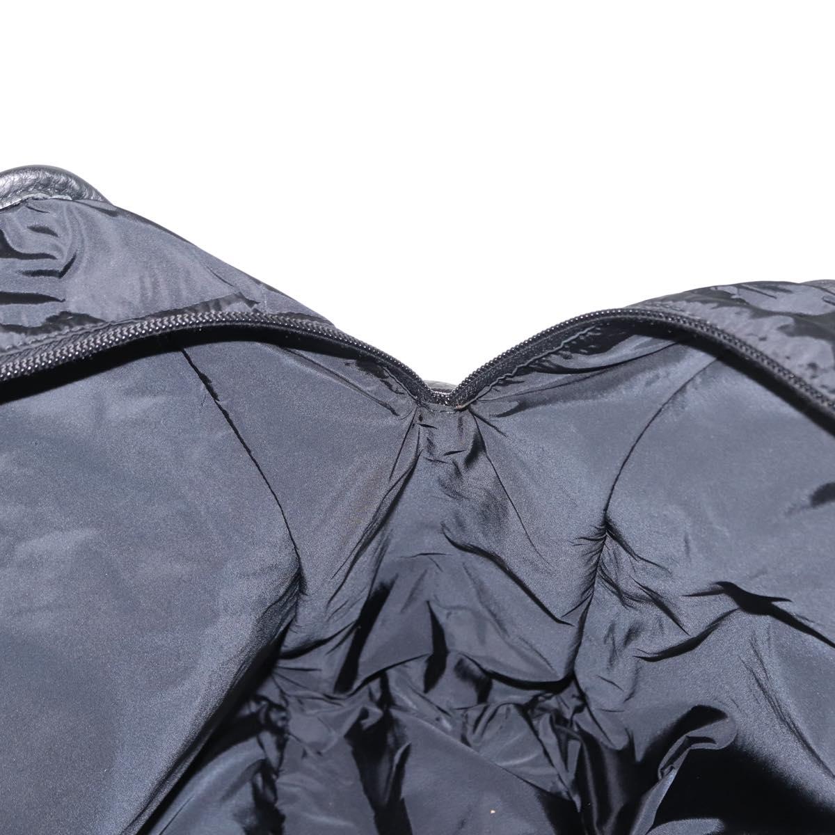 PRADA Sports Hand Bag Nylon Leather Black Silver Auth gh1071