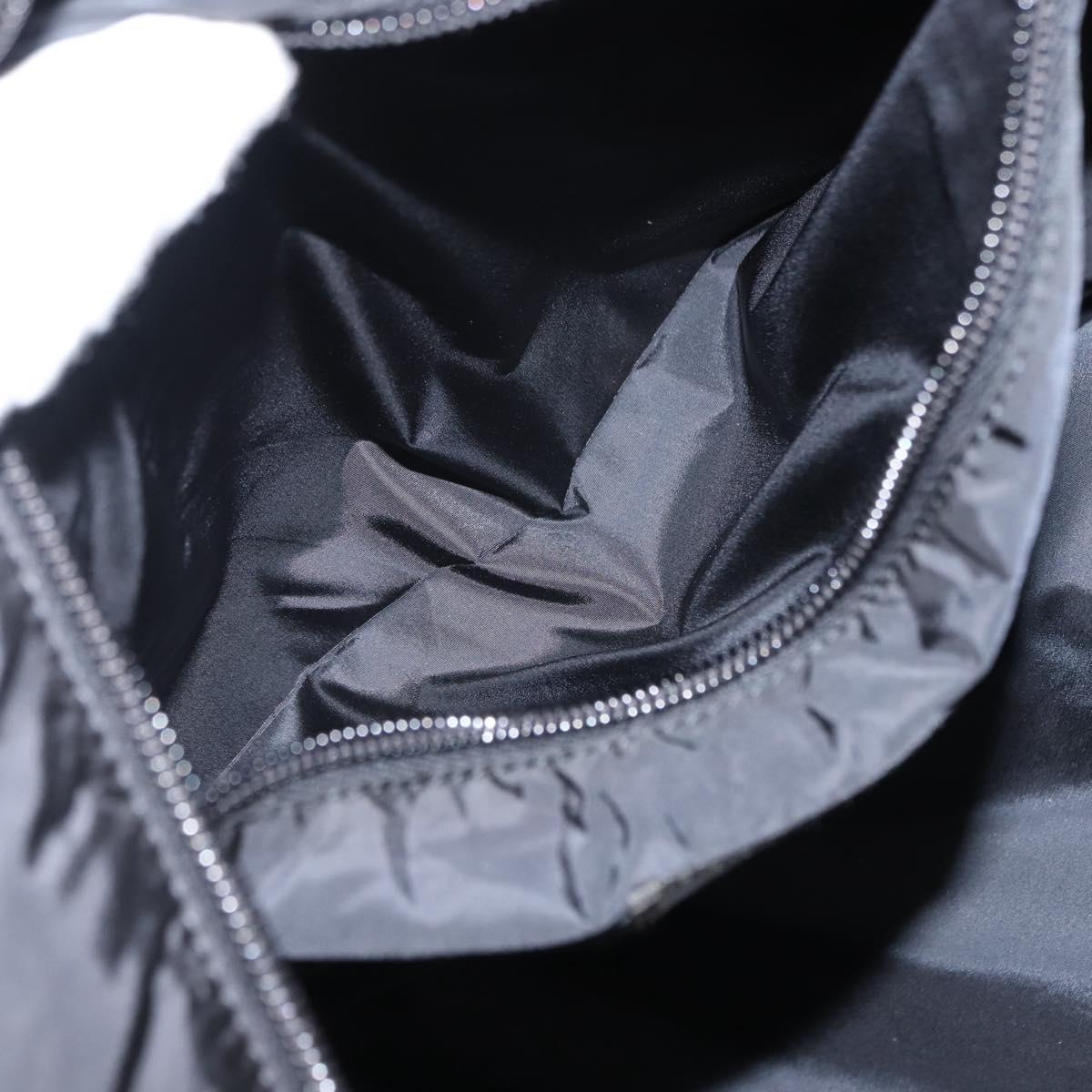 PRADA Sports Hand Bag Nylon Leather Black Silver Auth gh1071