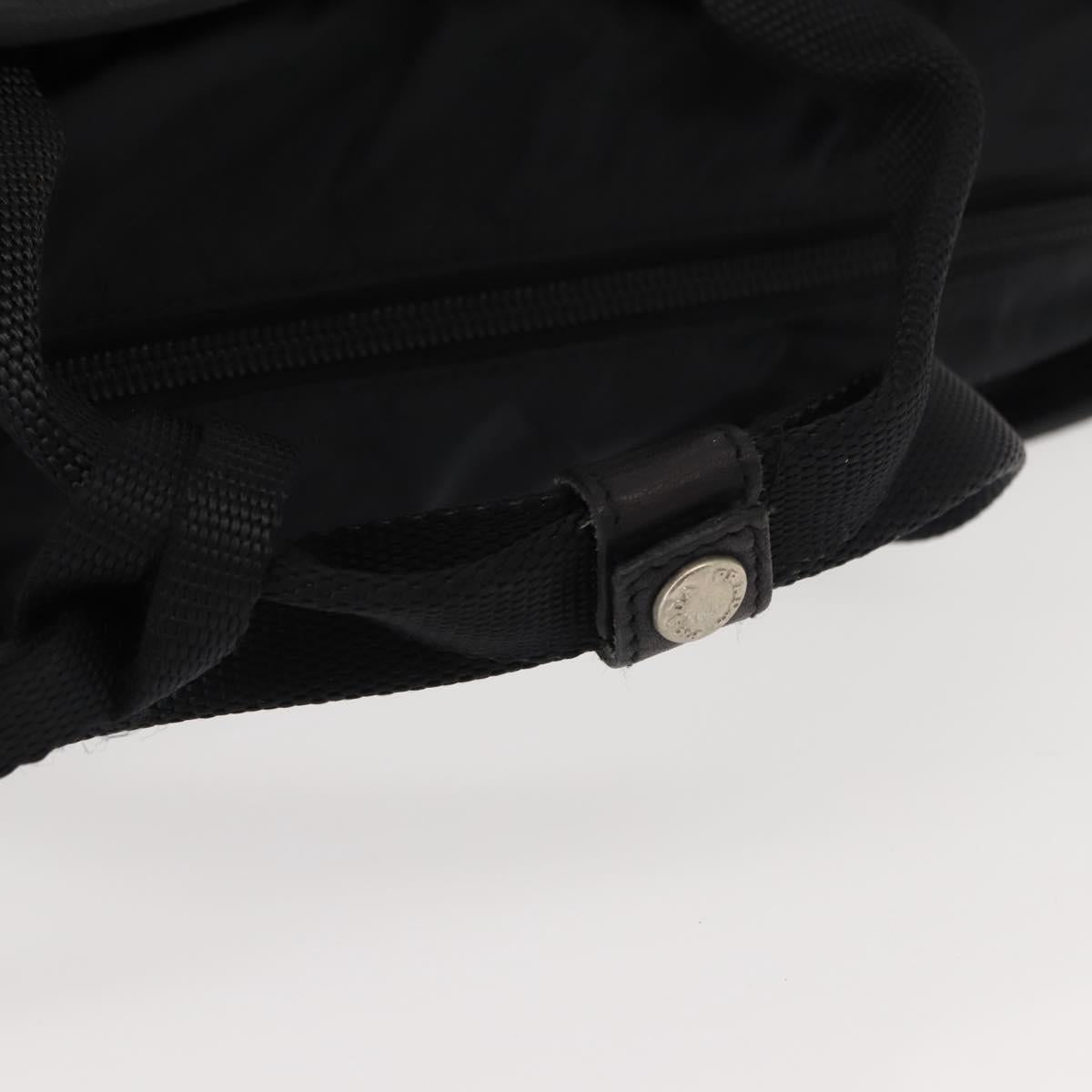 PRADA Sports Hand Bag Nylon Leather Black Silver Auth gh1071