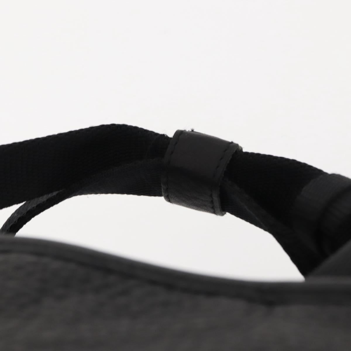 PRADA Sports Hand Bag Nylon Leather Black Silver Auth gh1071