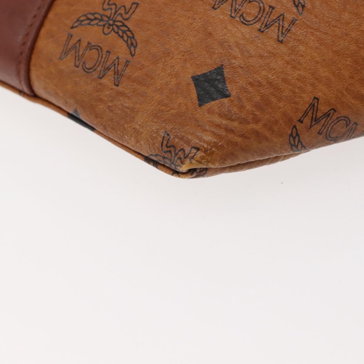 MCM Logogram Vicetos Waist Bag PVC Leather Brown Auth gh1078