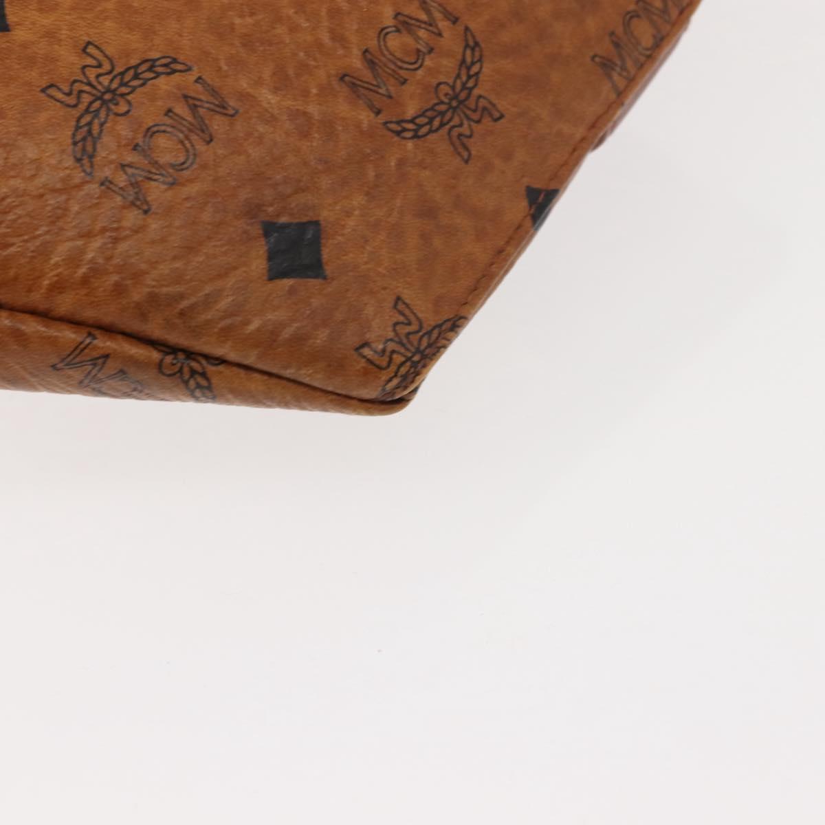 MCM Logogram Vicetos Waist Bag PVC Leather Brown Auth gh1078