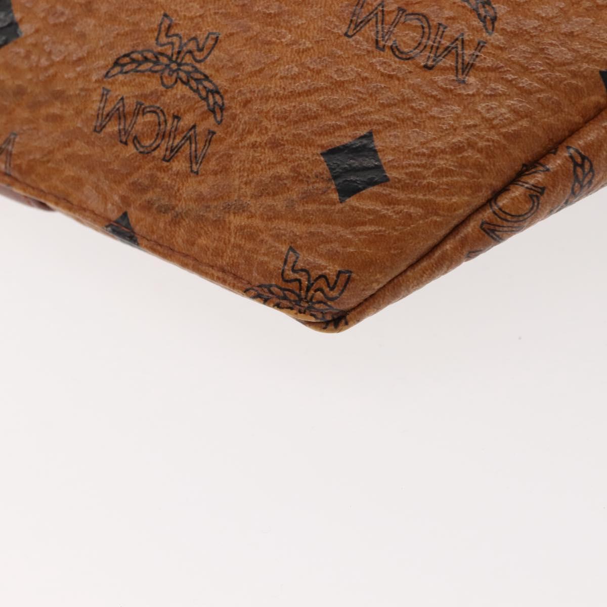 MCM Logogram Vicetos Waist Bag PVC Leather Brown Auth gh1078