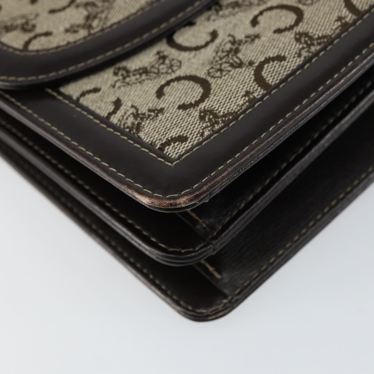 CELINE C Sulky Shoulder Bag Canvas Brown Gold Auth gh1083