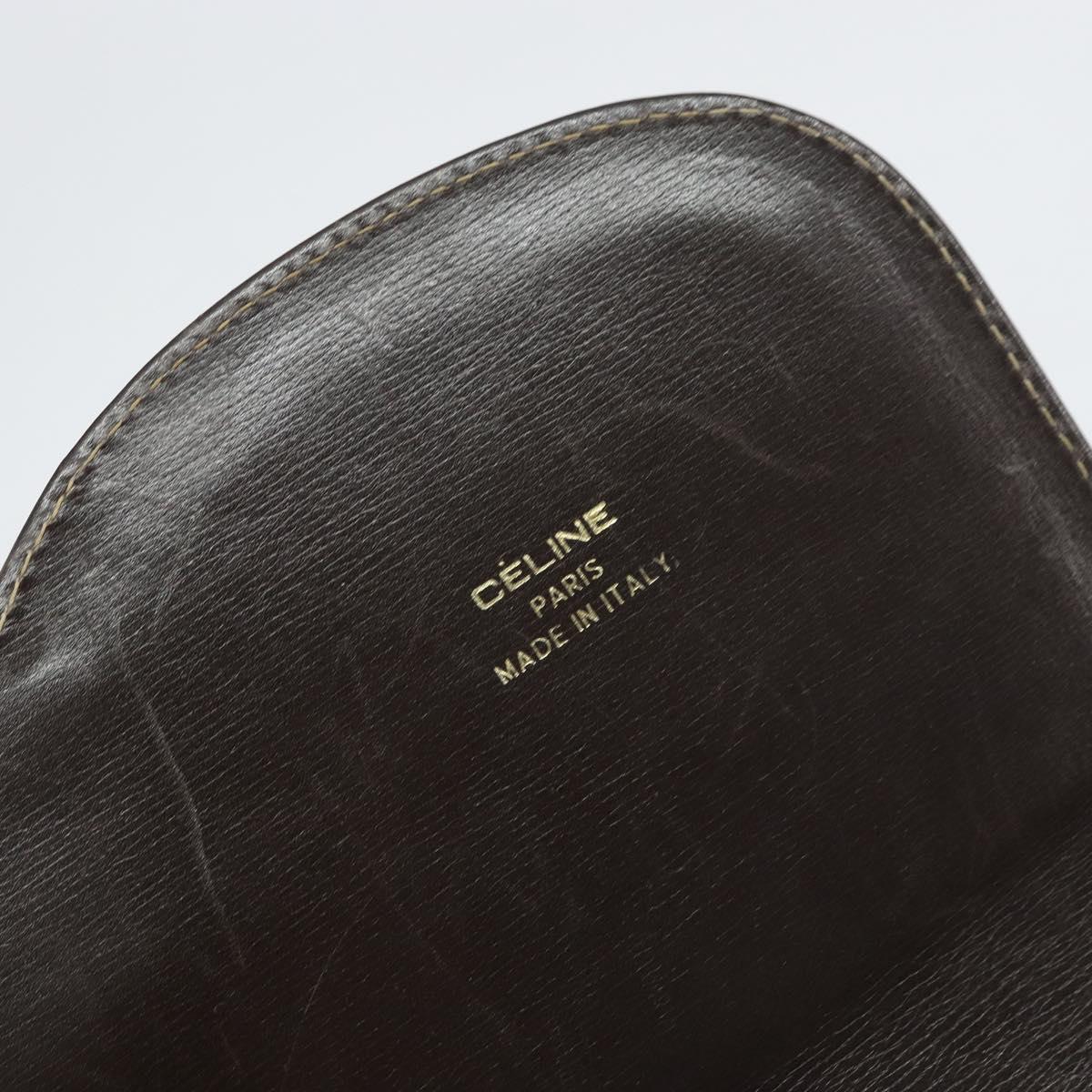 CELINE C Sulky Shoulder Bag Canvas Brown Gold Auth gh1083