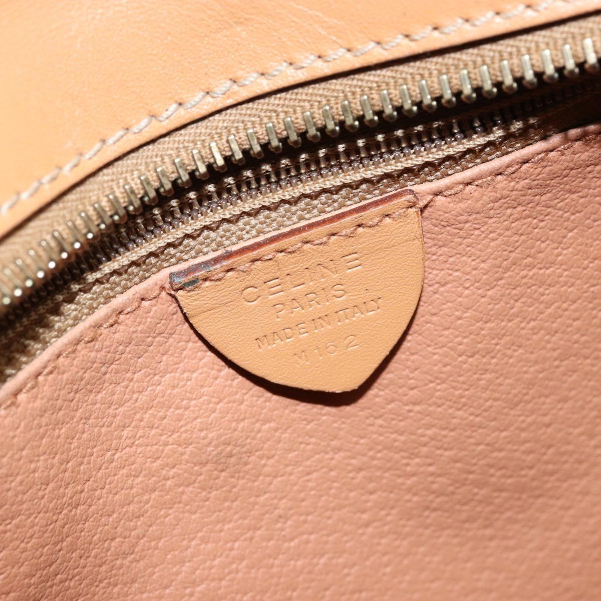 CELINE Macadam Canvas Shoulder Bag PVC Beige Gold Auth gh1092