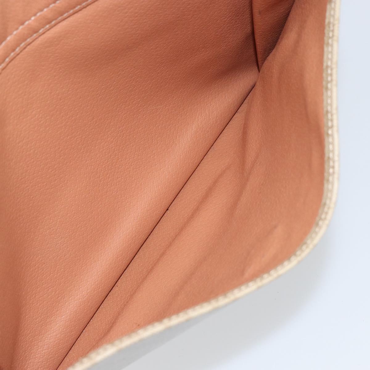 CELINE Macadam Canvas Shoulder Bag PVC Beige Gold Auth gh1092