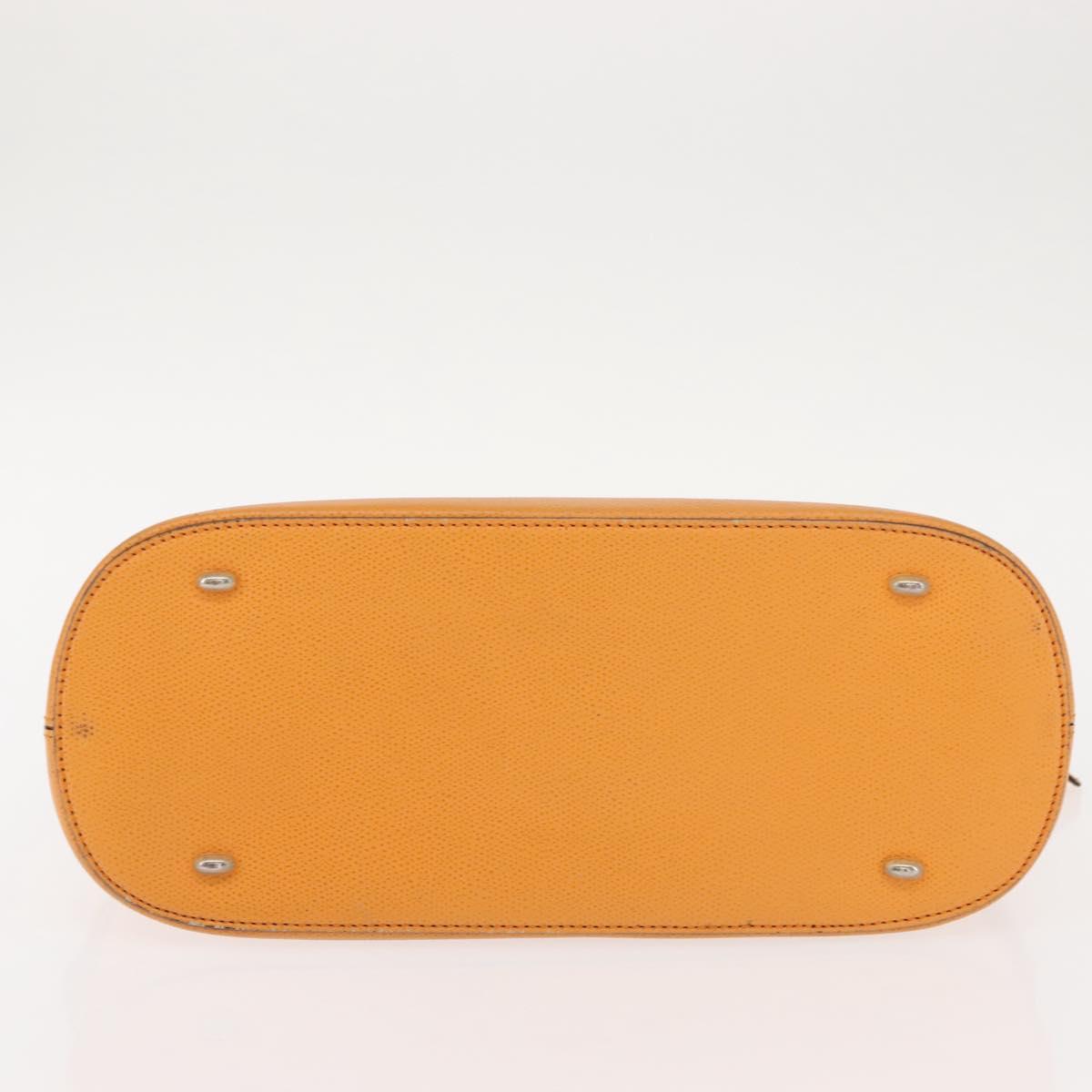 CELINE Hand Bag Leather Yellow Gold Auth gh1094