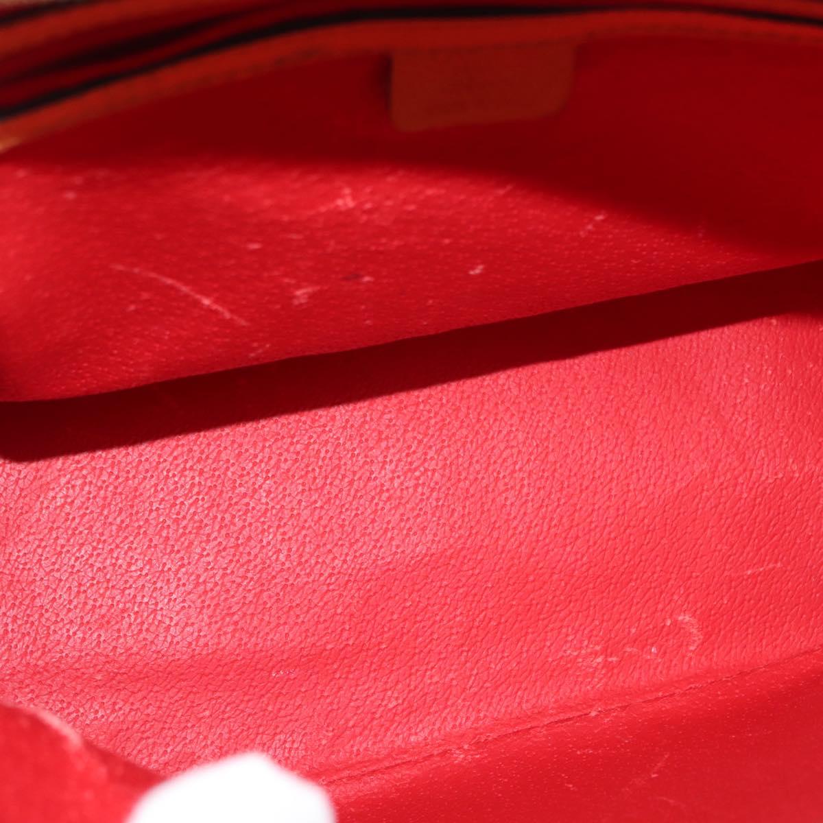 CELINE Hand Bag Leather Yellow Gold Auth gh1094