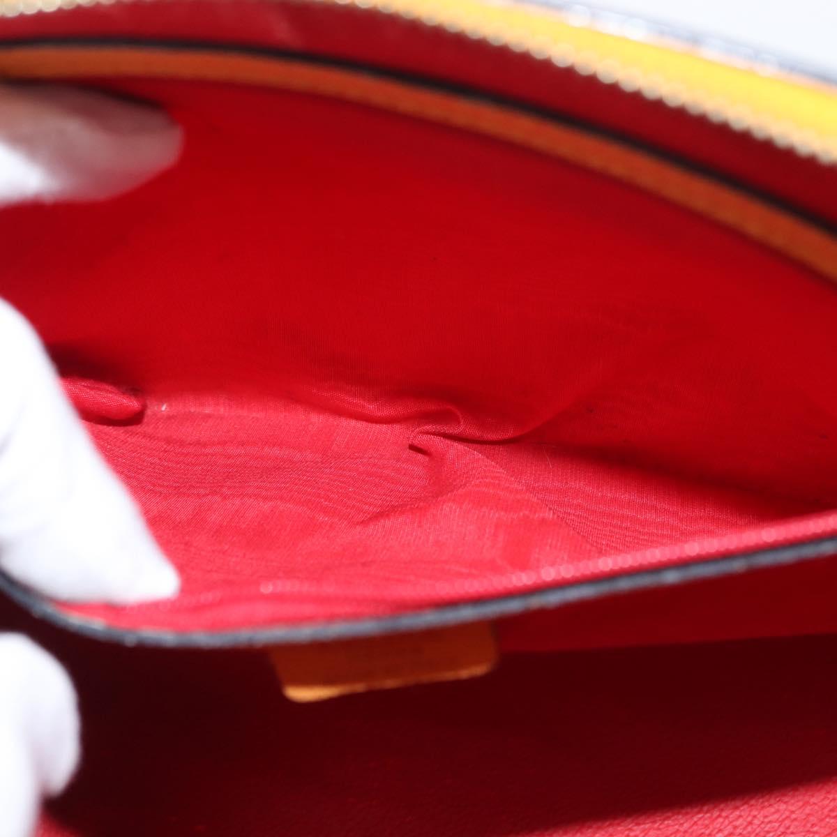 CELINE Hand Bag Leather Yellow Gold Auth gh1094