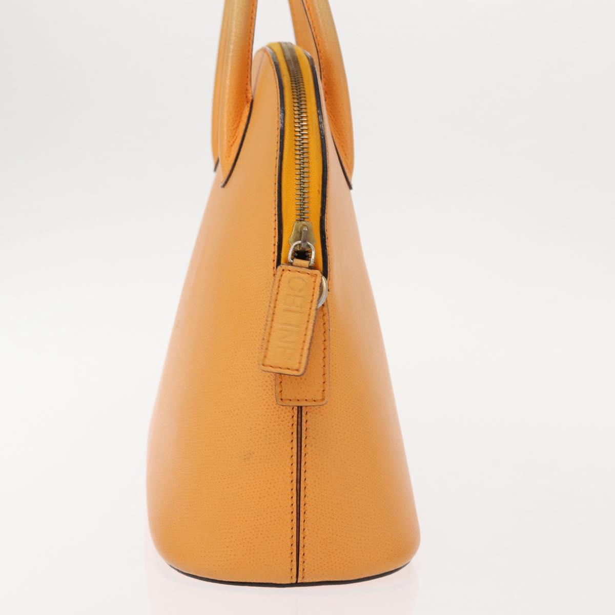 CELINE Hand Bag Leather Yellow Gold Auth gh1094