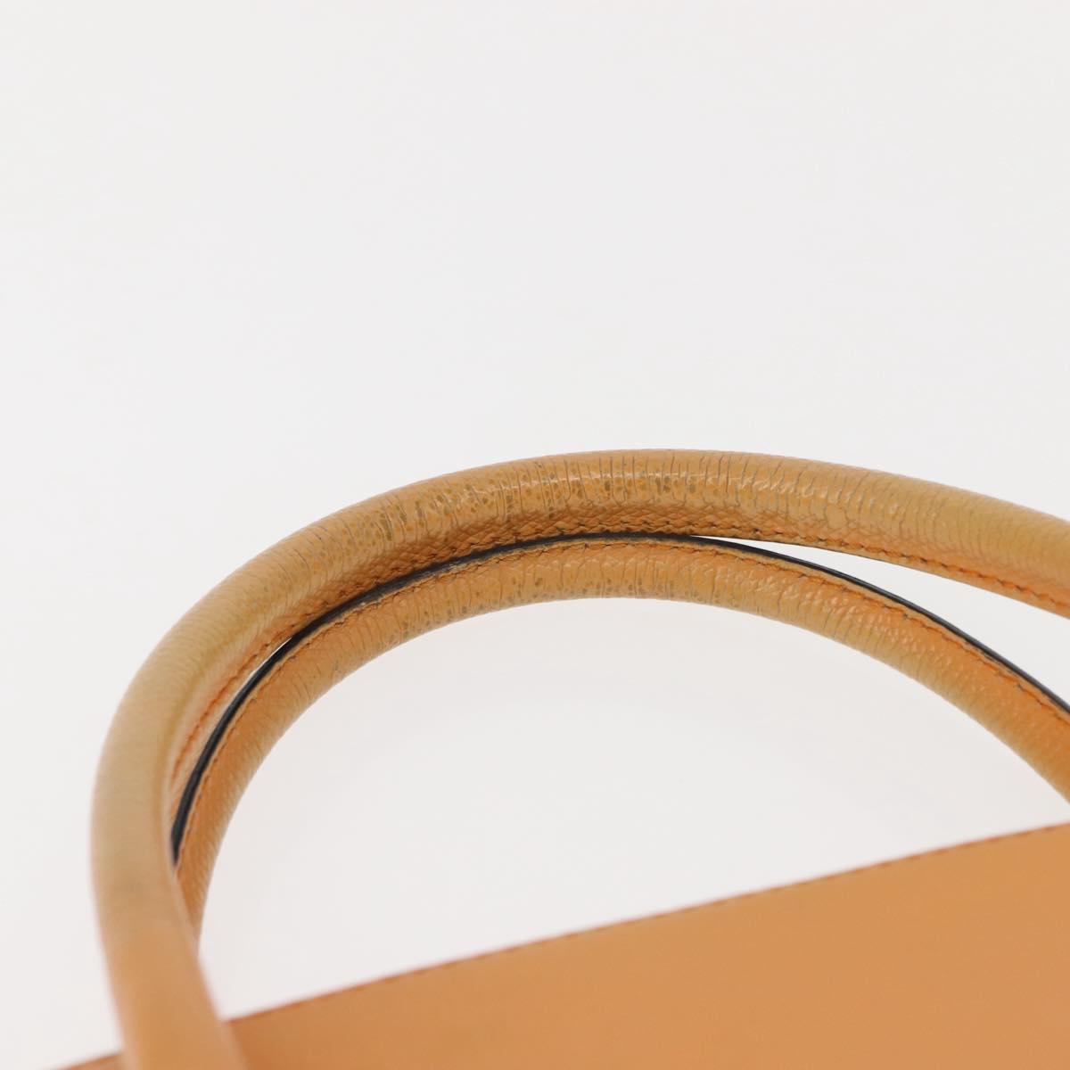 CELINE Hand Bag Leather Yellow Gold Auth gh1094