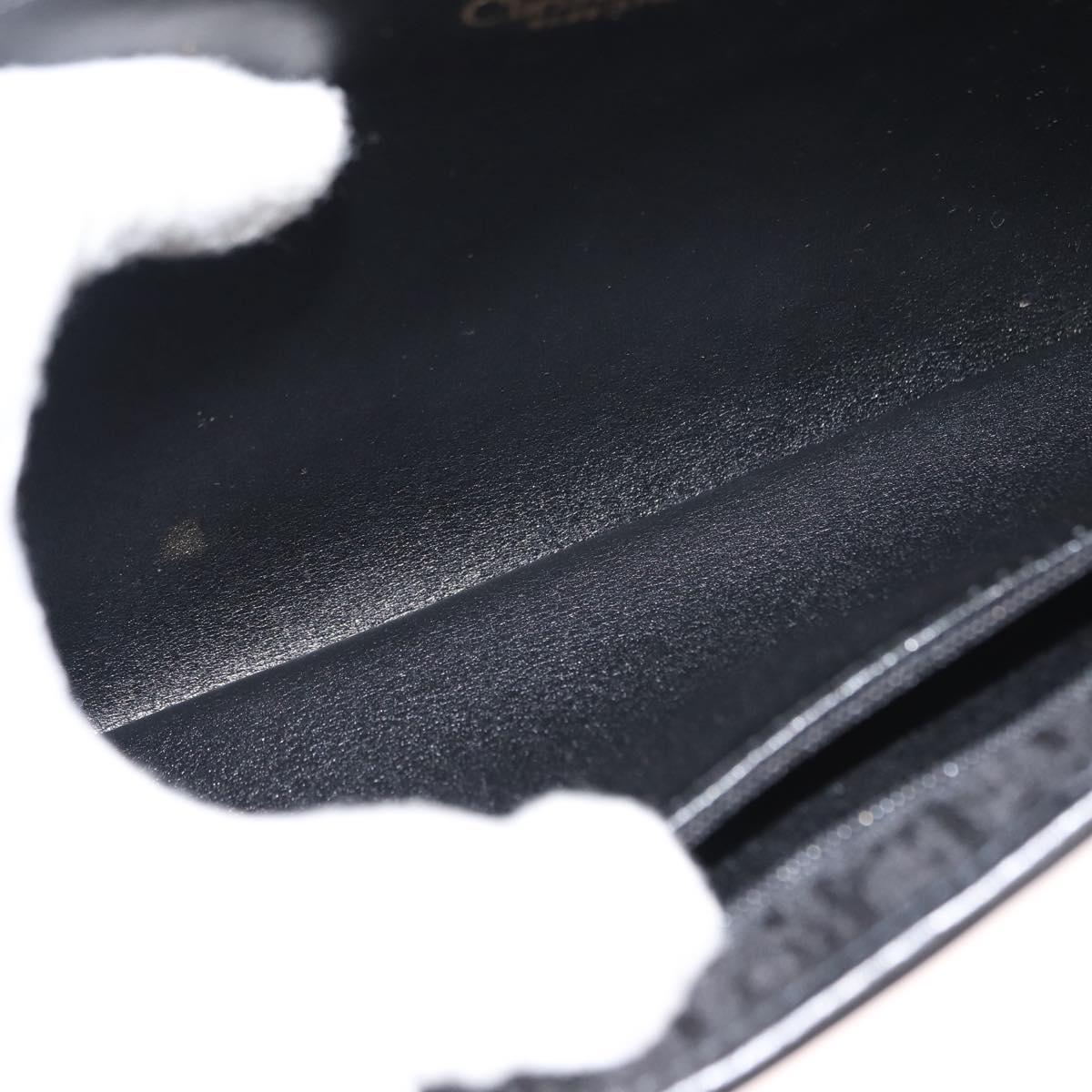 Christian Dior Trotter Canvas Chain Shoulder Bag Black Gold Auth gh1096