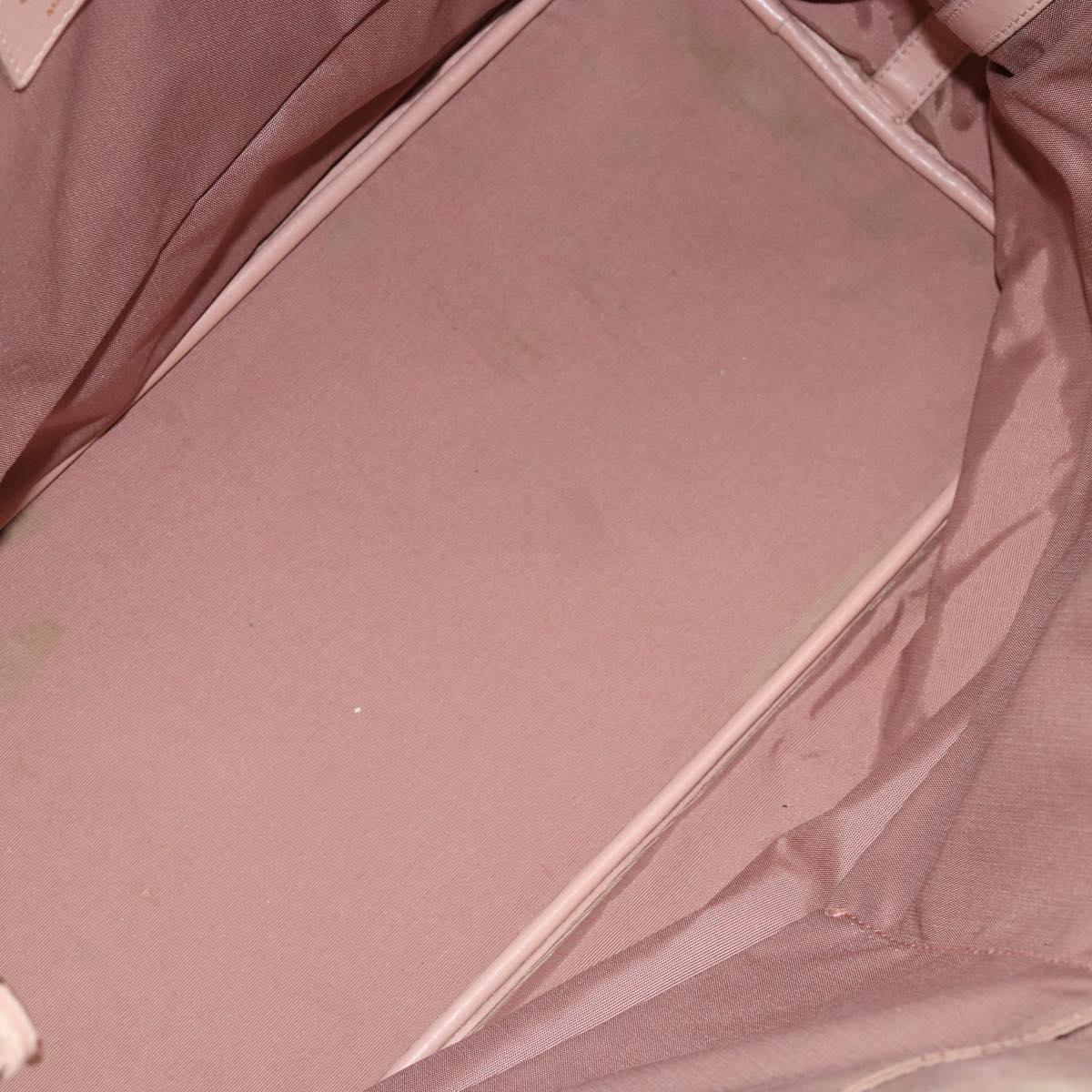 Christian Dior Canage Tote Bag Coated Canvas Pink Gold Auth gh1099