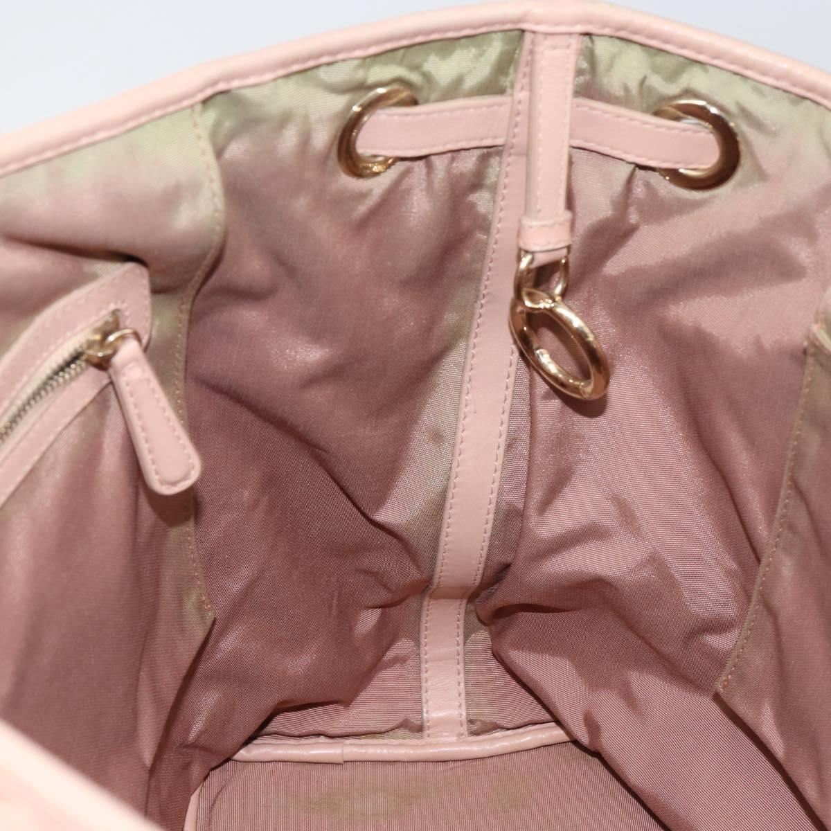 Christian Dior Canage Tote Bag Coated Canvas Pink Gold Auth gh1099