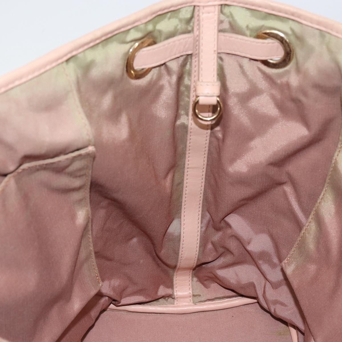 Christian Dior Canage Tote Bag Coated Canvas Pink Gold Auth gh1099