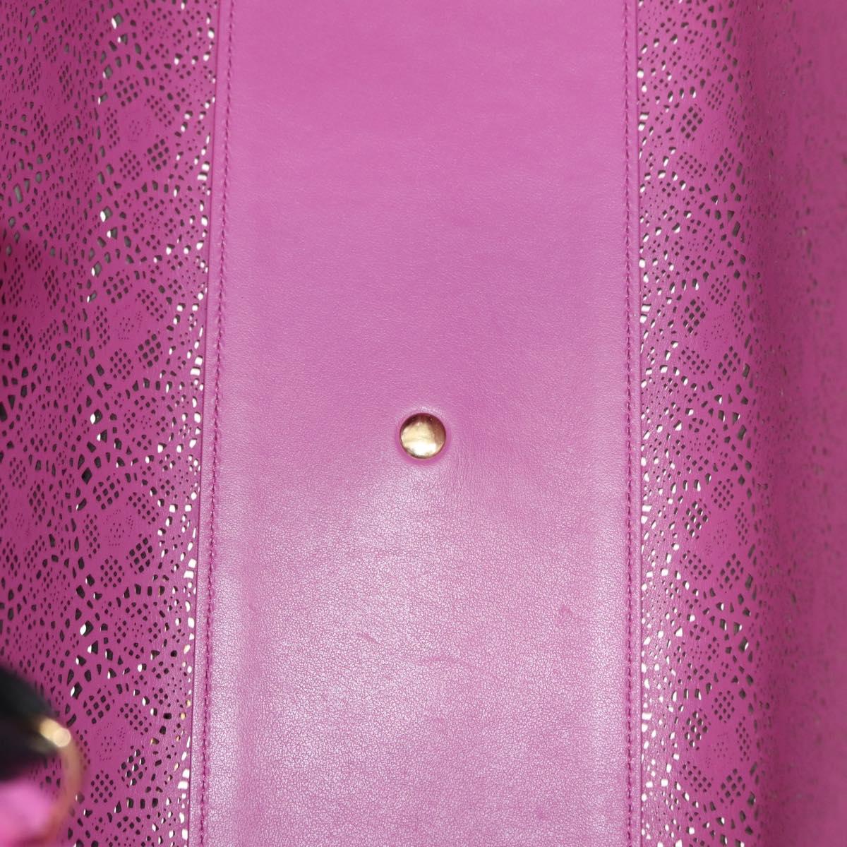 Salvatore Ferragamo Vala Chain Tote Bag Leather Black Gold Auth gh1102