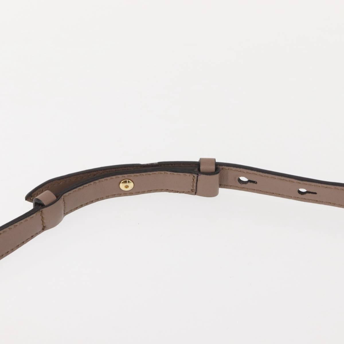 Salvatore Ferragamo Gancini Hand Bag Leather 2way Beige Gold Auth gh1103