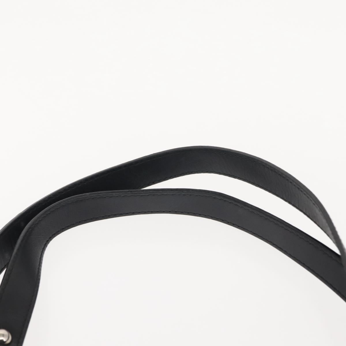 Salvatore Ferragamo Gancini Tote Bag Canvas Black Silver Auth gh1104