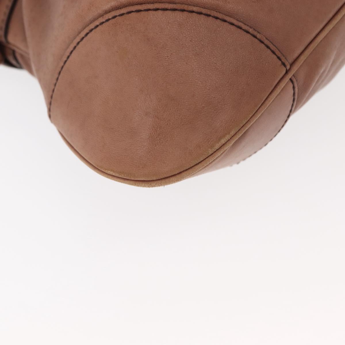 Salvatore Ferragamo Gancini Tote Bag Suede Beige Silver Auth gh1105