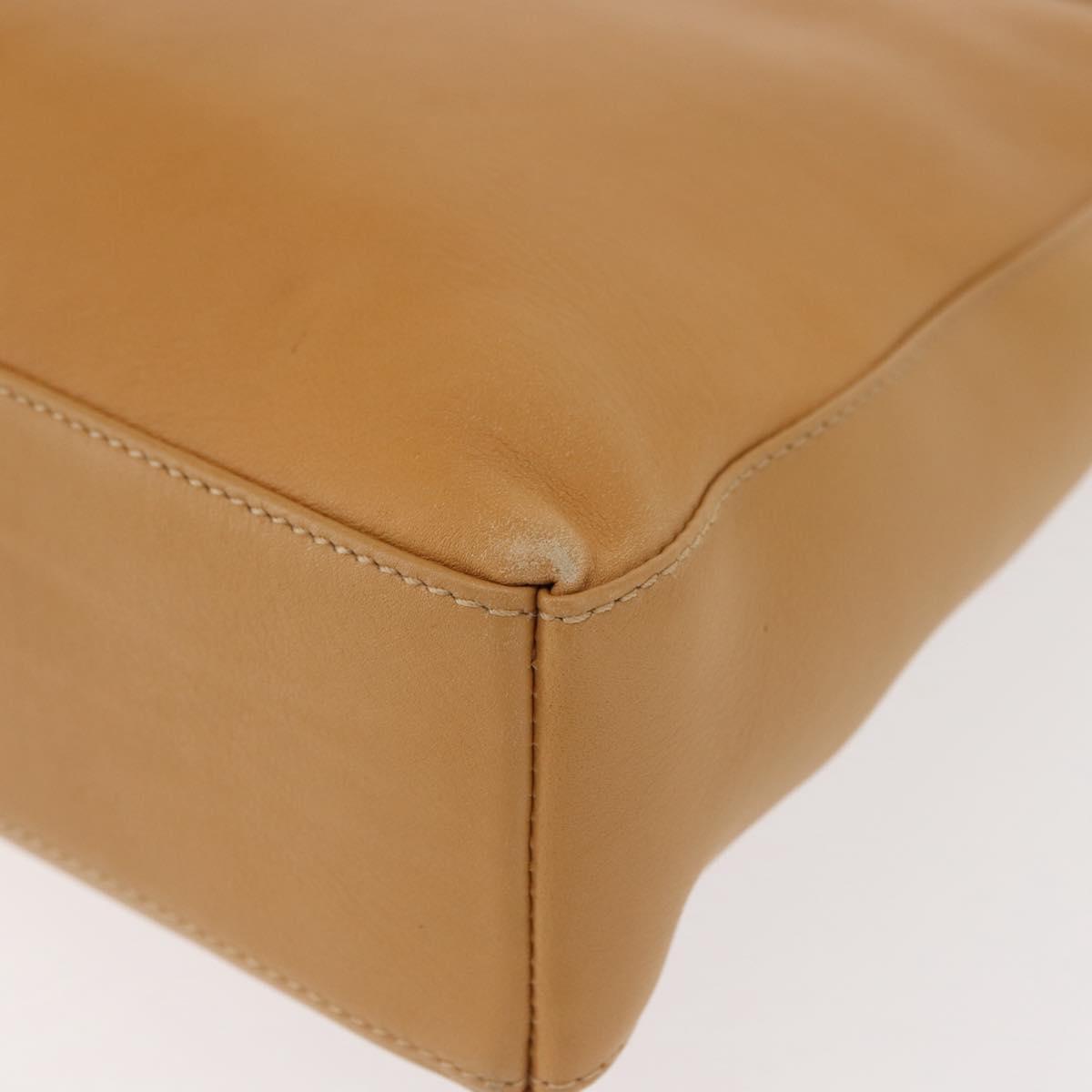 Salvatore Ferragamo Shoulder Bag Leather Beige Gold Auth gh1110