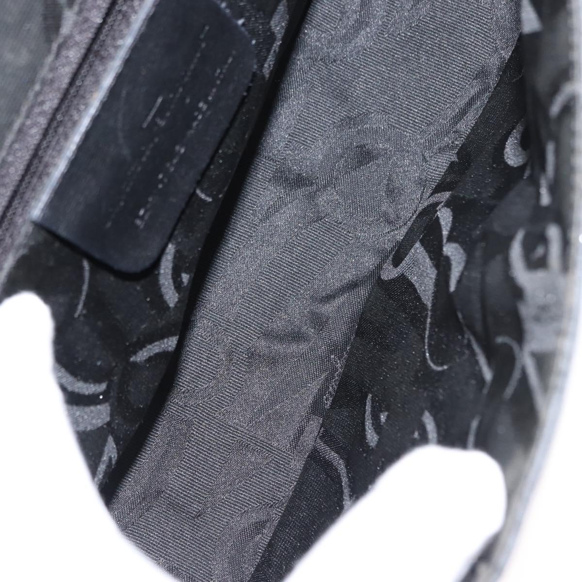 Salvatore Ferragamo Vala Shoulder Bag Leather Black Silver Auth gh1115