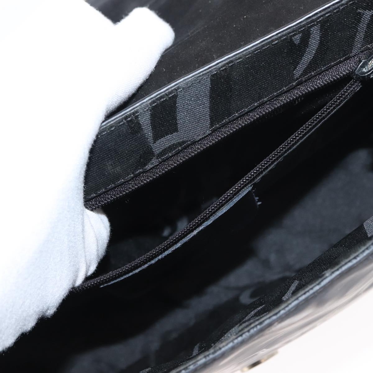 Salvatore Ferragamo Vala Shoulder Bag Leather Black Silver Auth gh1115