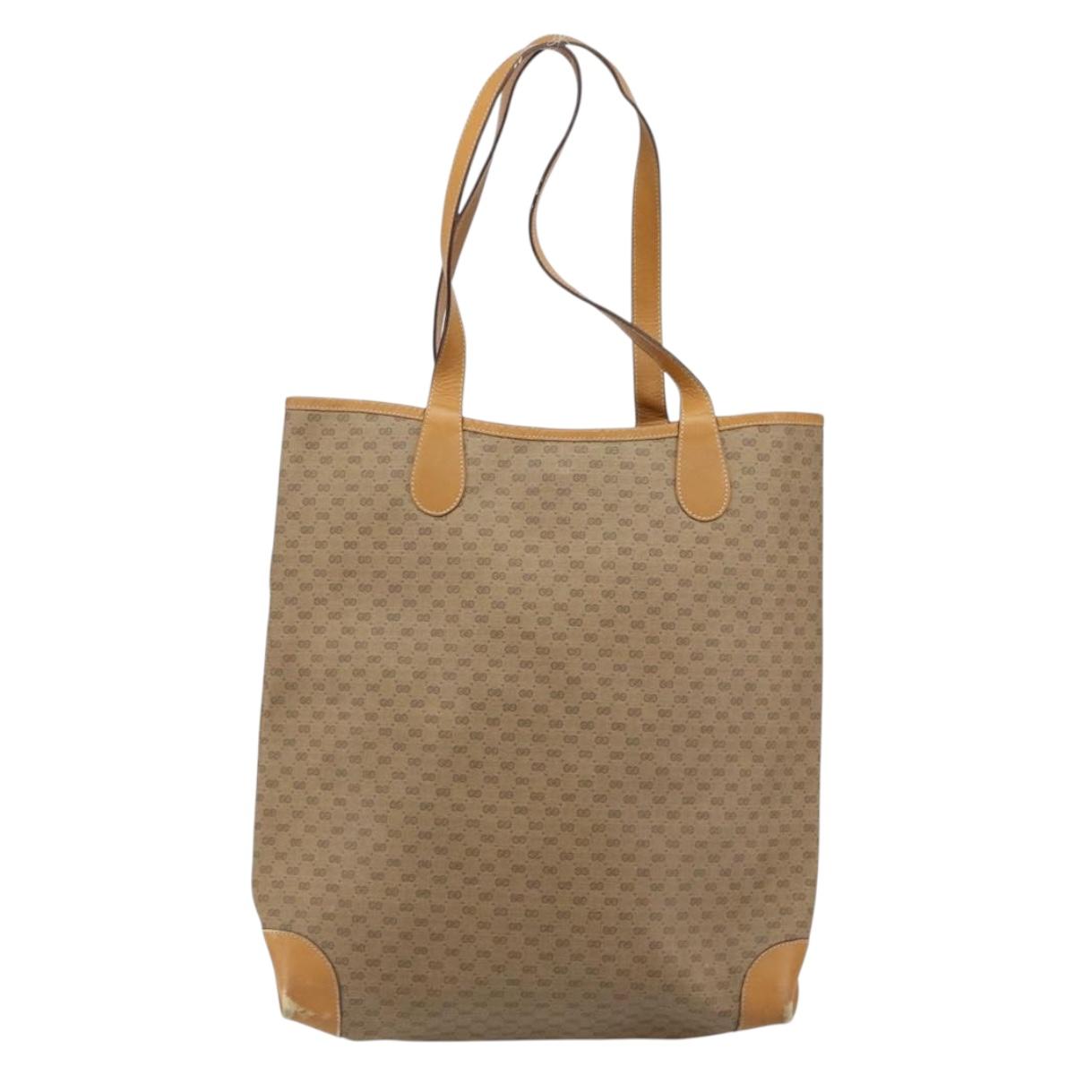 GUCCI Micro GG Supreme Web Sherry Line Bag PVC Beige 002 904 0131 Auth gh1123