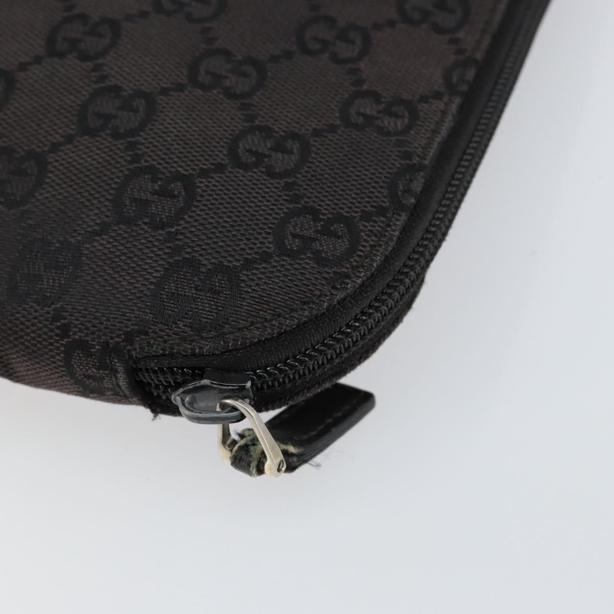 GUCCI GG Canvas Clutch Bag Black Silver 017 1502 Auth gh1125