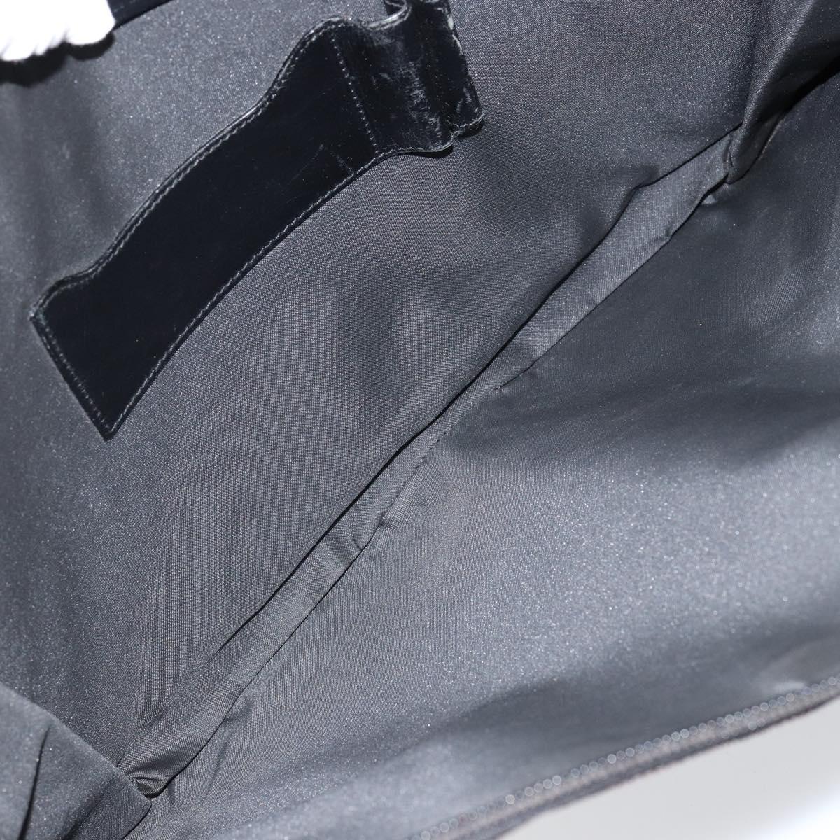 GUCCI GG Canvas Clutch Bag Black Silver 017 1502 Auth gh1125